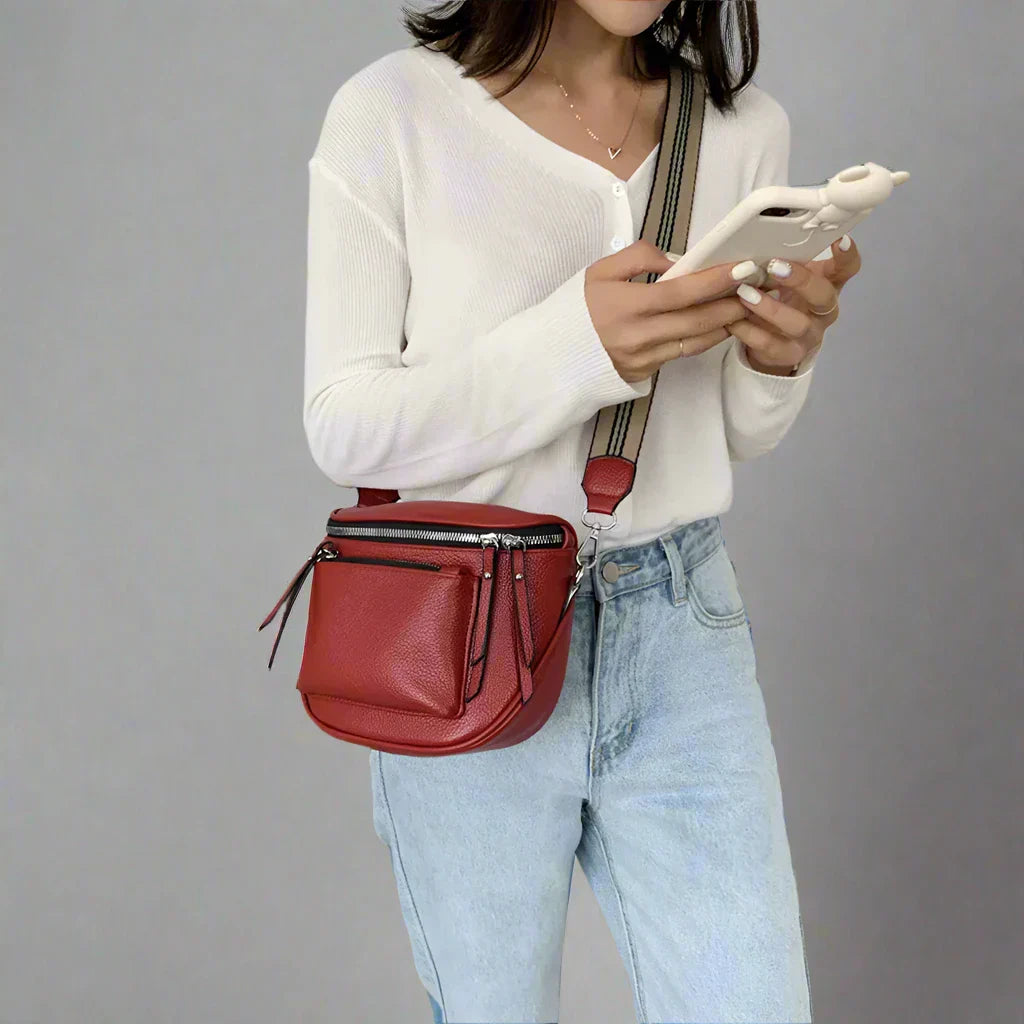 ELINE | Kompakt Axelväska Dam – Veganskt Läder med Justerbar Rem 6