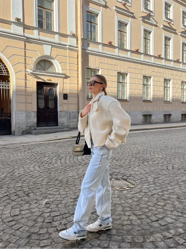 Delphinies | Elegant Kort Kappa Dam – Med Dragkedja För Värme Och Stil 3