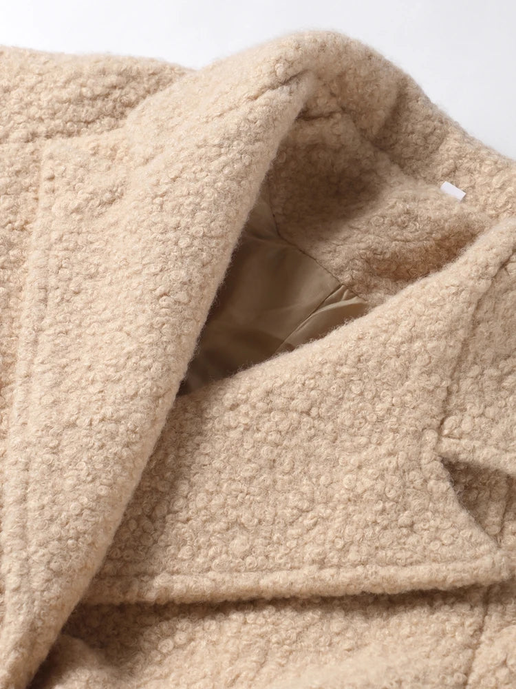 Pallas | Dam Lång Svart Ullkappa – Tidlös Dubbelbröstad Design 5