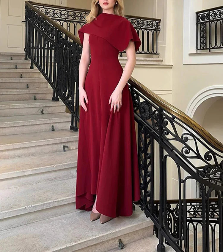 Jackie | Elegant Klänning Dam – Oregelbunden Krage För Fest Och Nyår 6