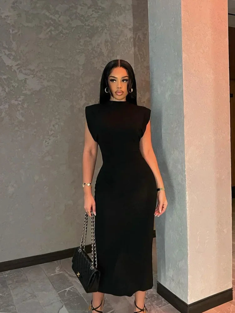 Hesper | Elegant Svart Maxiklänning Dam – Hög Midja för Tidlös Stil 4