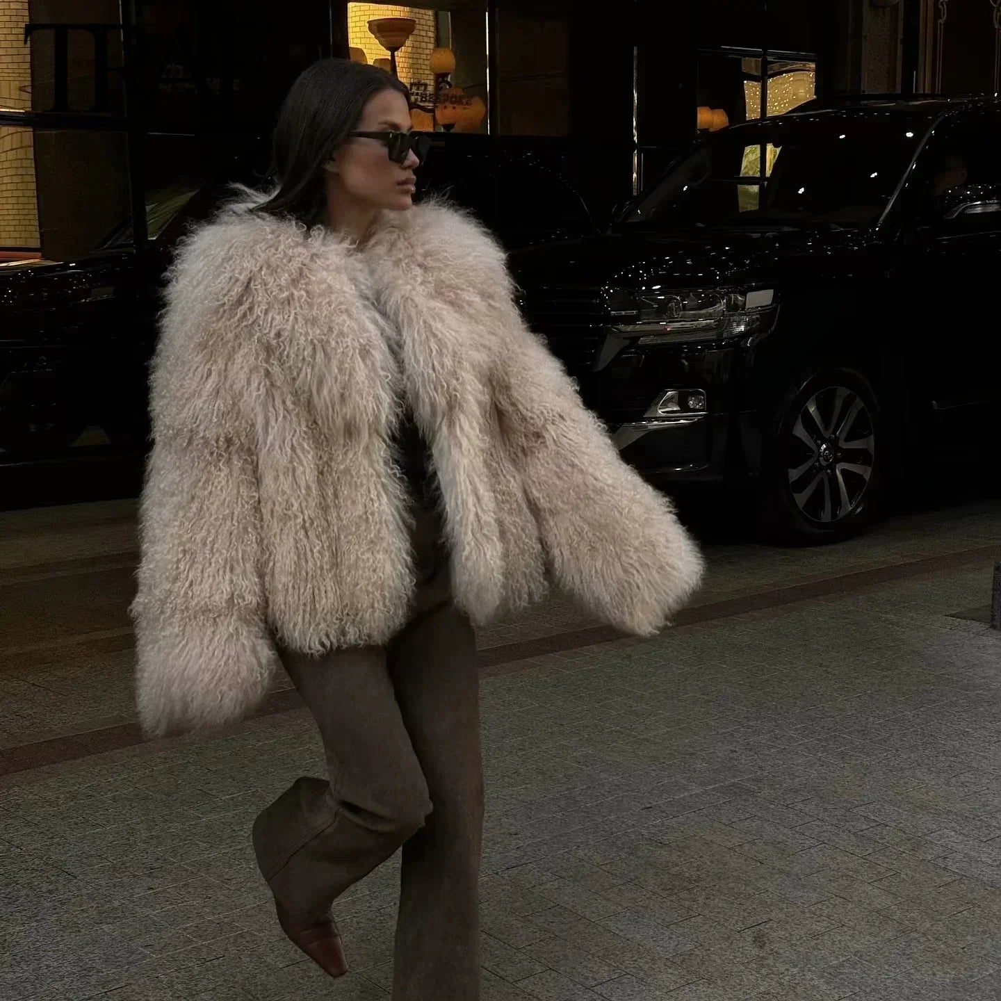 Clementina | Elegant Varm Pälsjacka – Faux Material för Höst och Vinter 2