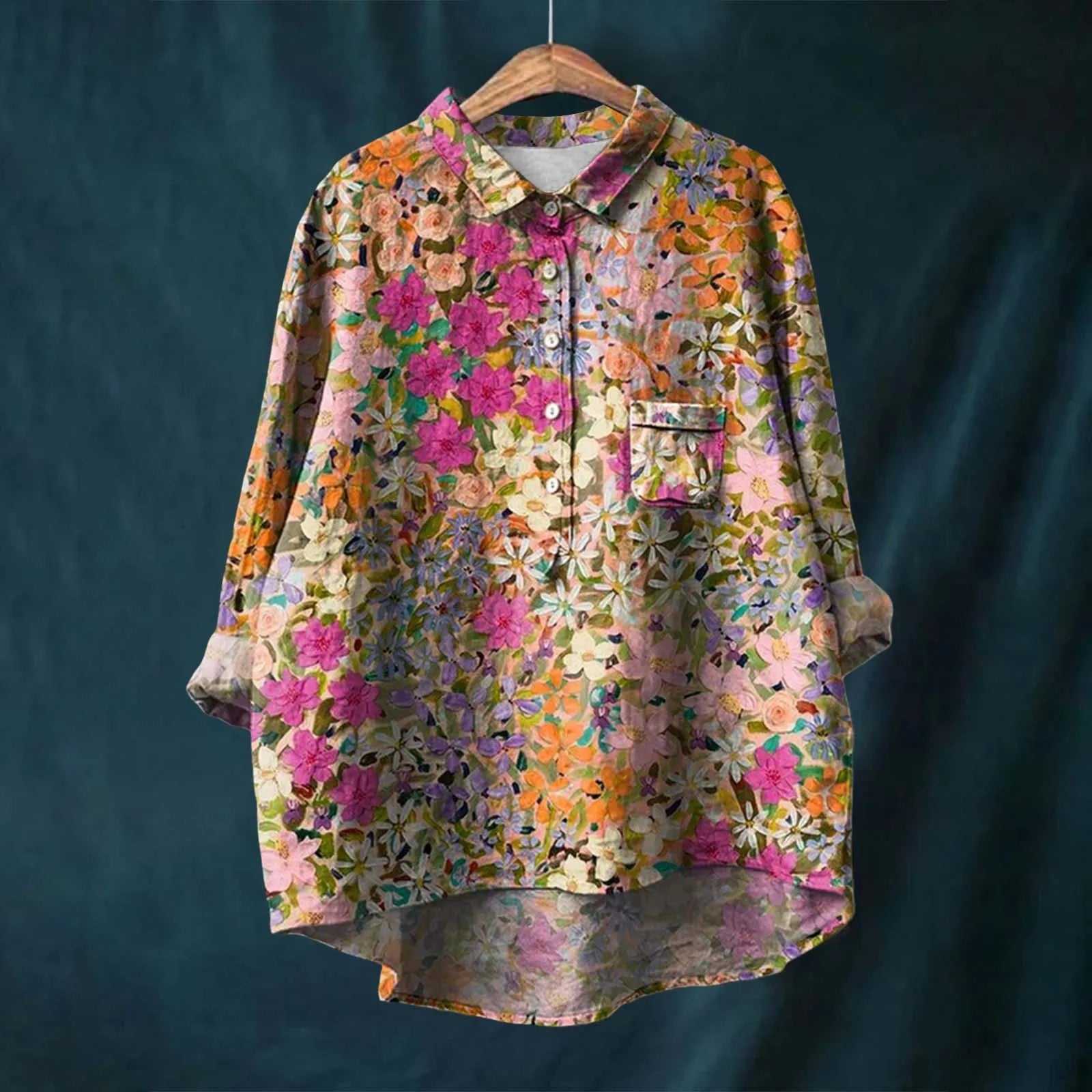 Women's Blouse Yellow Size M Cotton Puff Sleeve Top-4