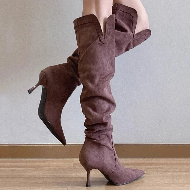 Chelsea | Eleganta Höga Stövlar Dam Med Klack För Trendig Stil 3