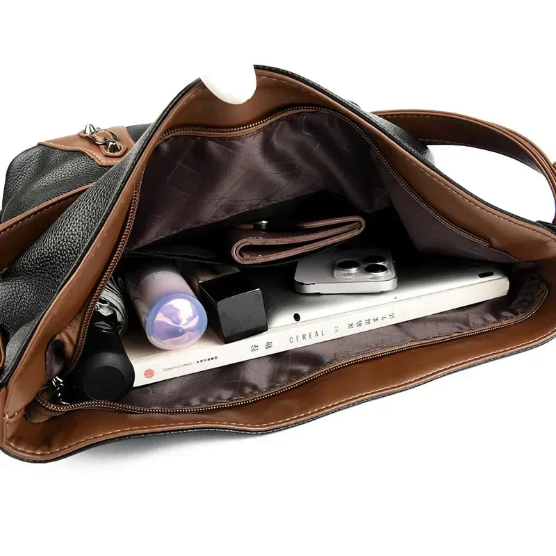 Jorien | Tvåfärgad Axelväska Dam – Skinn Med Stil och Funktionalitet 6