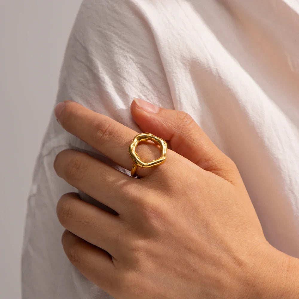 Briella | Elegant Lavablomma Öppen Ring – Unik Design och Justerbar Passform 3