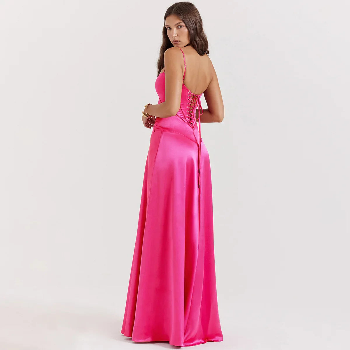 Emma | Elegant Maxiklänning Dam – Snörning för Tidlös Stil 5