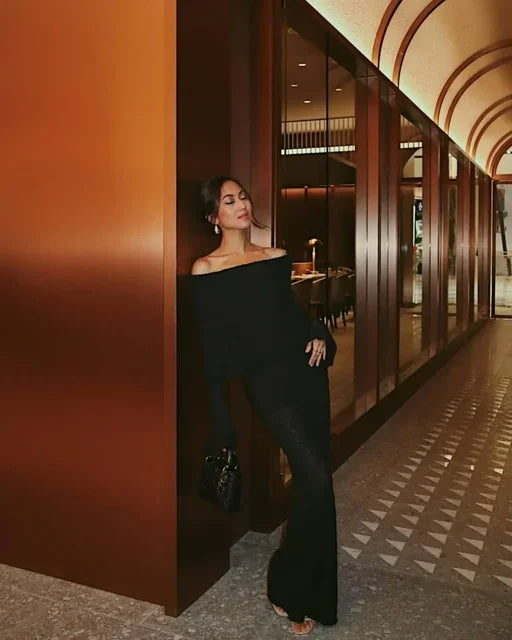 Harmonie | Elegant Vit Stickad Klänning Dam – Ihålig Design 9