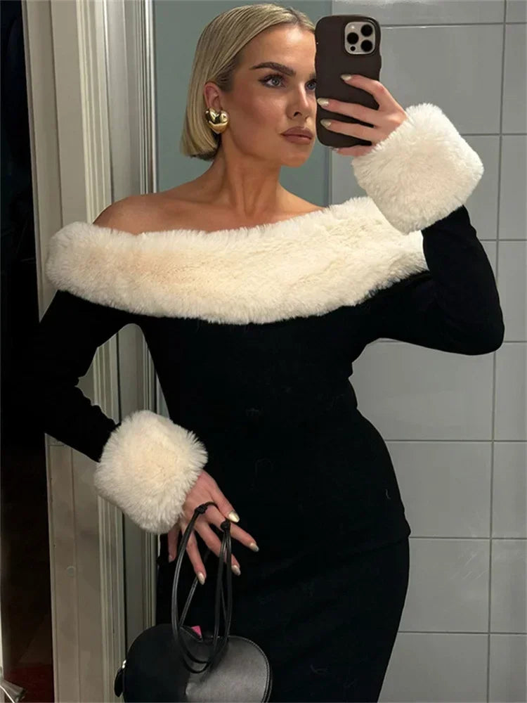 Karina | Elegant Bodycon Klänning – Fluffiga Ärmar för Fest och Bröllop 5