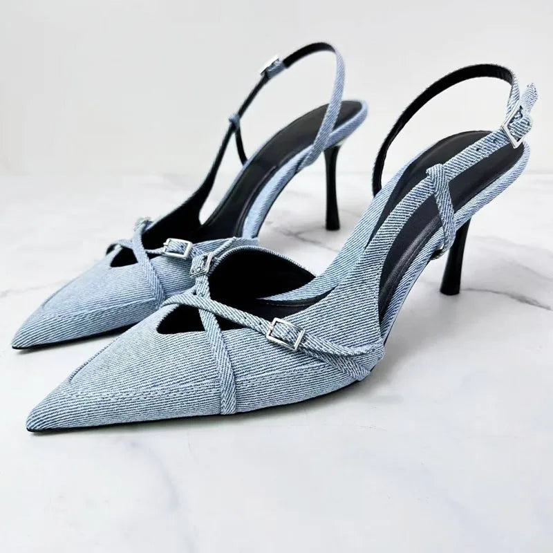 Miriam | Eleganta Stiletto Slingbacks i Läder – För Tidlös Stil och Komfort 7