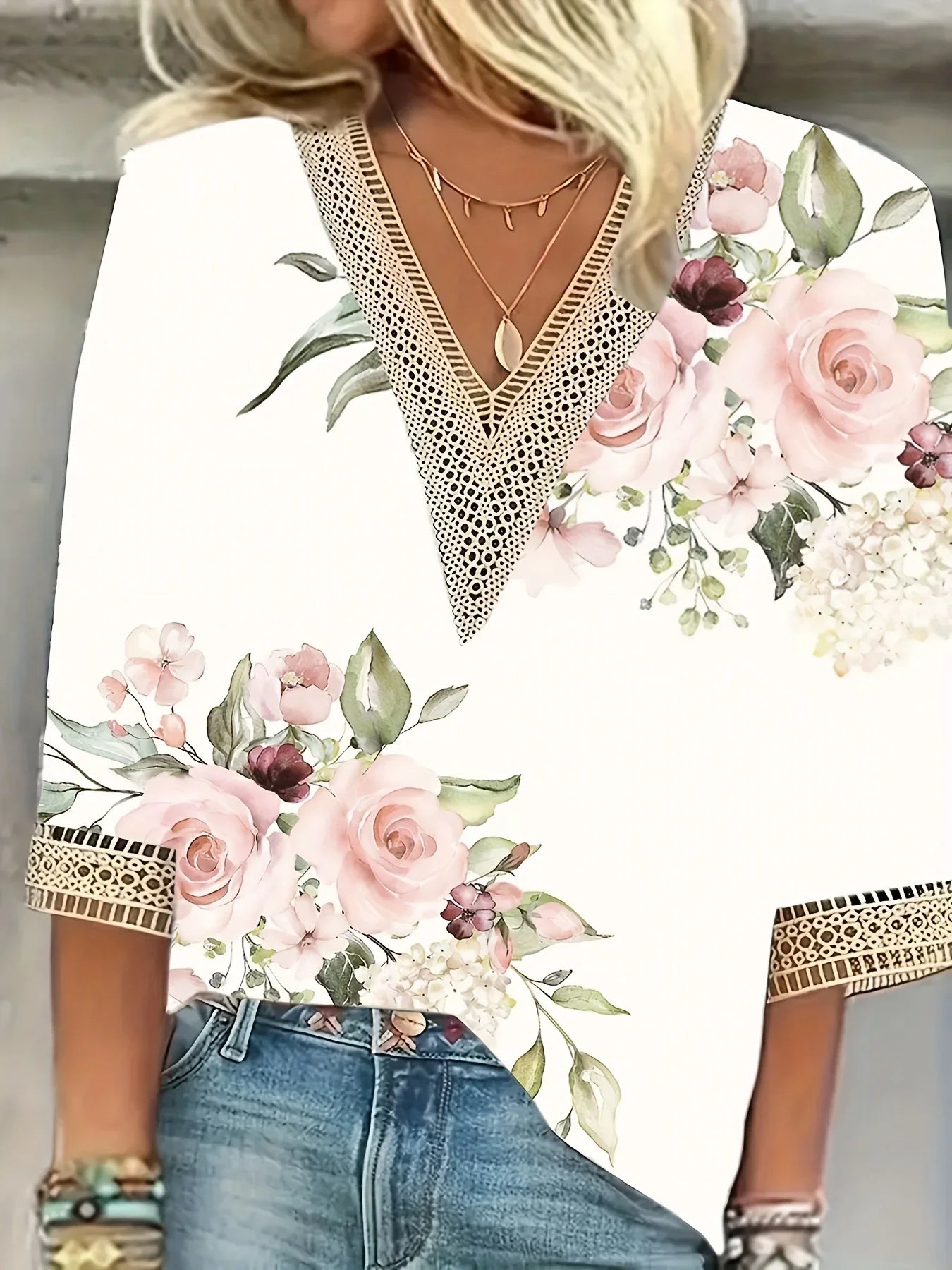 Ans | Elegant Vit V-Neck Blus – Tidlös Stil och Komfort 6