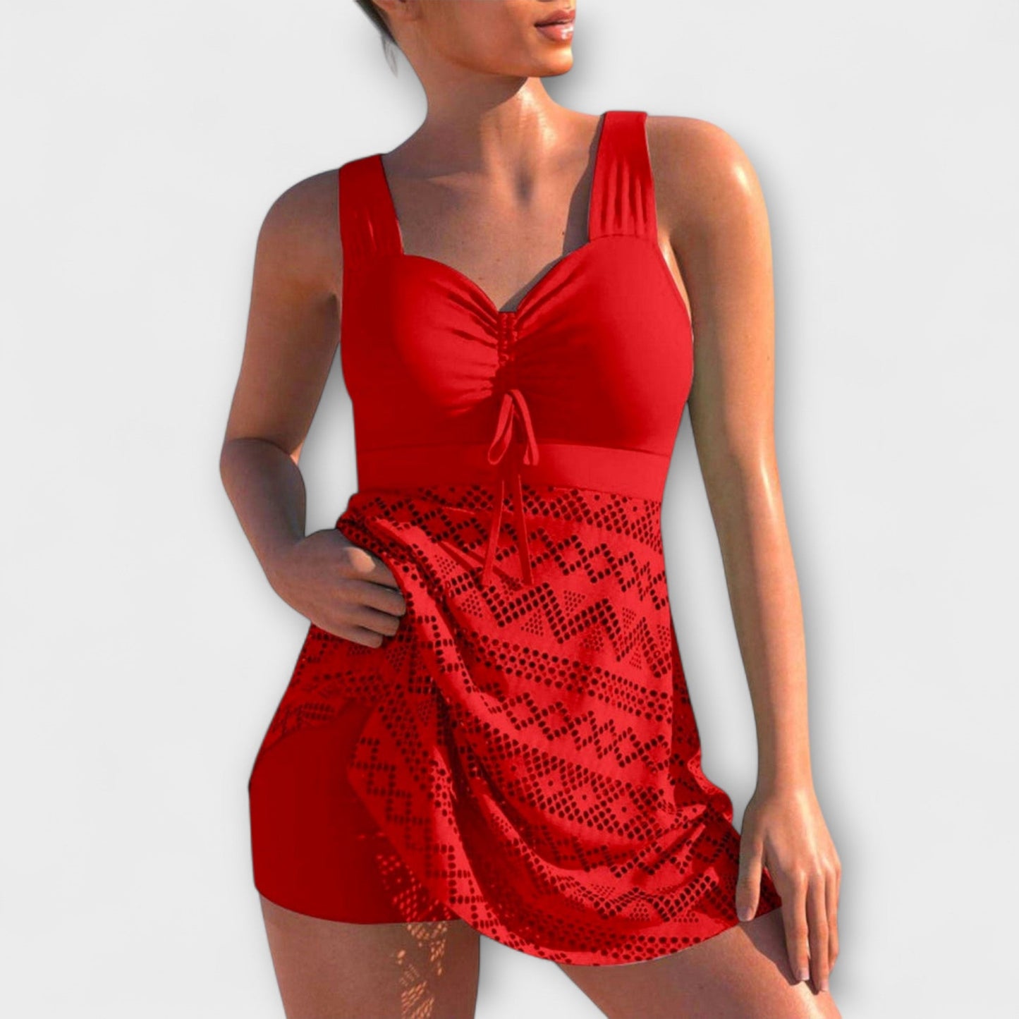 Variant image for Isabella | Elegant Två-Delad Svart Baddräkt Dam Med Kjol-21