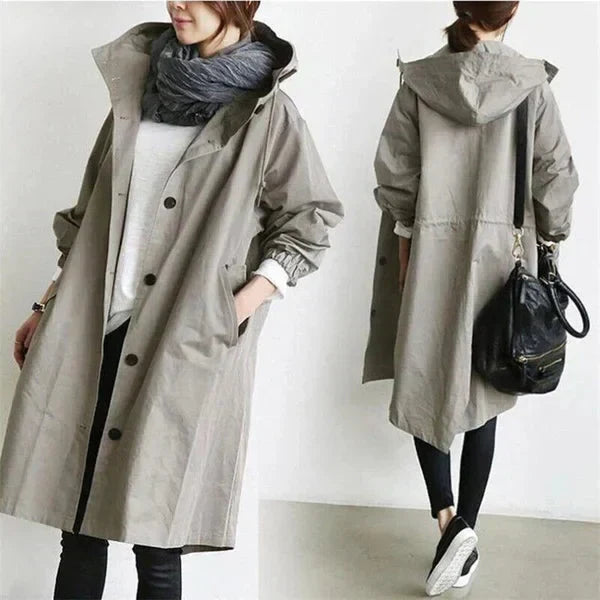 Dam Trench Coat Svart Storlek M Vattenavvisande Tyg-1