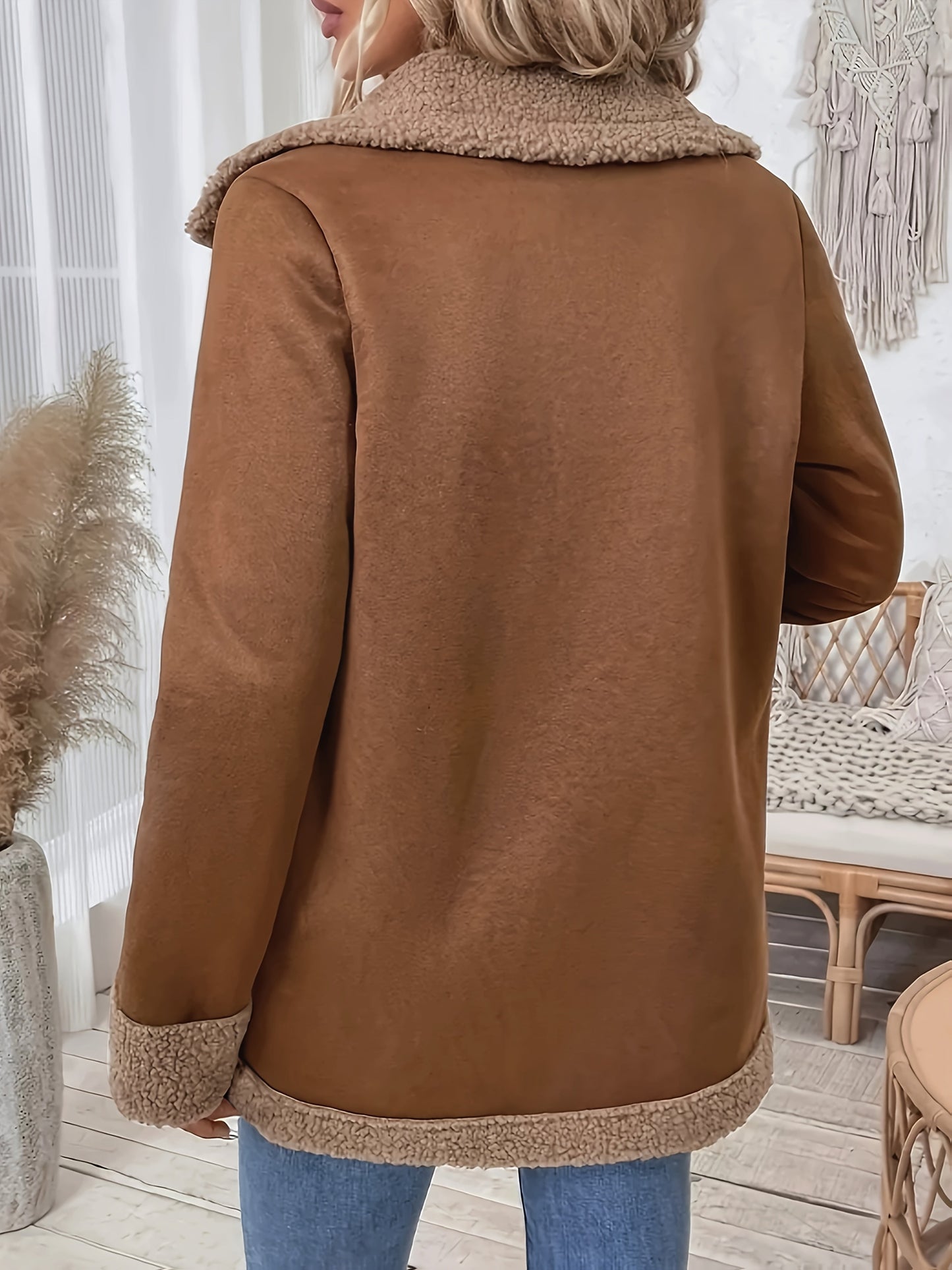 Damjacka Grå Storlek M Ull Sherpa-2