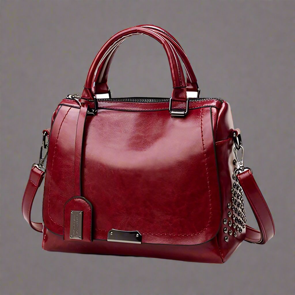 Vera | Elegant Läderhandväska – Rymlig Design Med Chic Studdetaljer 6