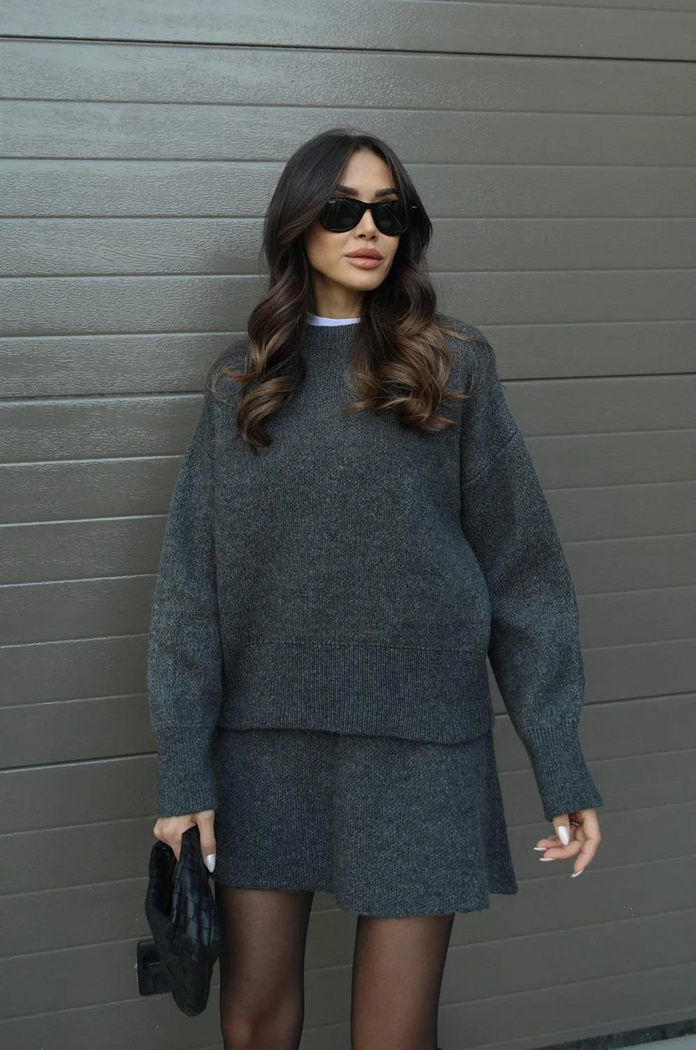 Olympia | Mysigt Stickat Set Dam – Kjol och Tröja för Stil och Komfort 15