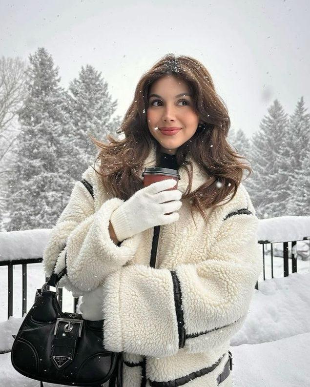 Taryn | Trendig Vinterjacka Dam – Mjuk Teddy för Värme och Stil 16