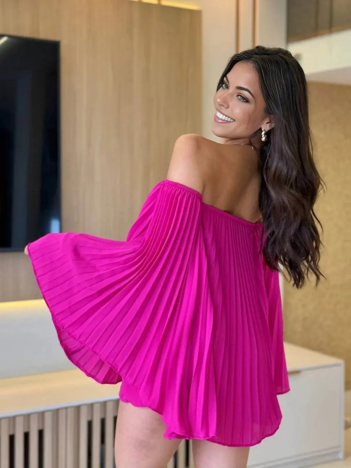 Angela | Elegant Bandeau Topp – Lätt Chiffong För Chic Sommarlook 10