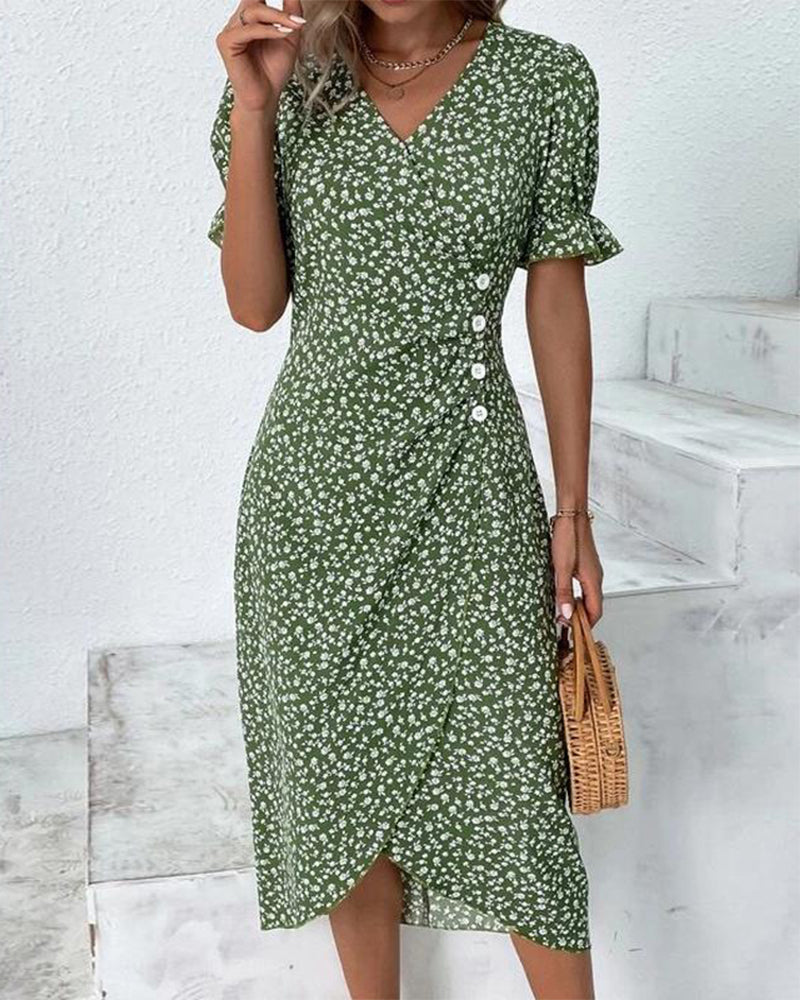 Sophie | Elegant Sommarklänning Dam med A-linjeform och V-hals-1