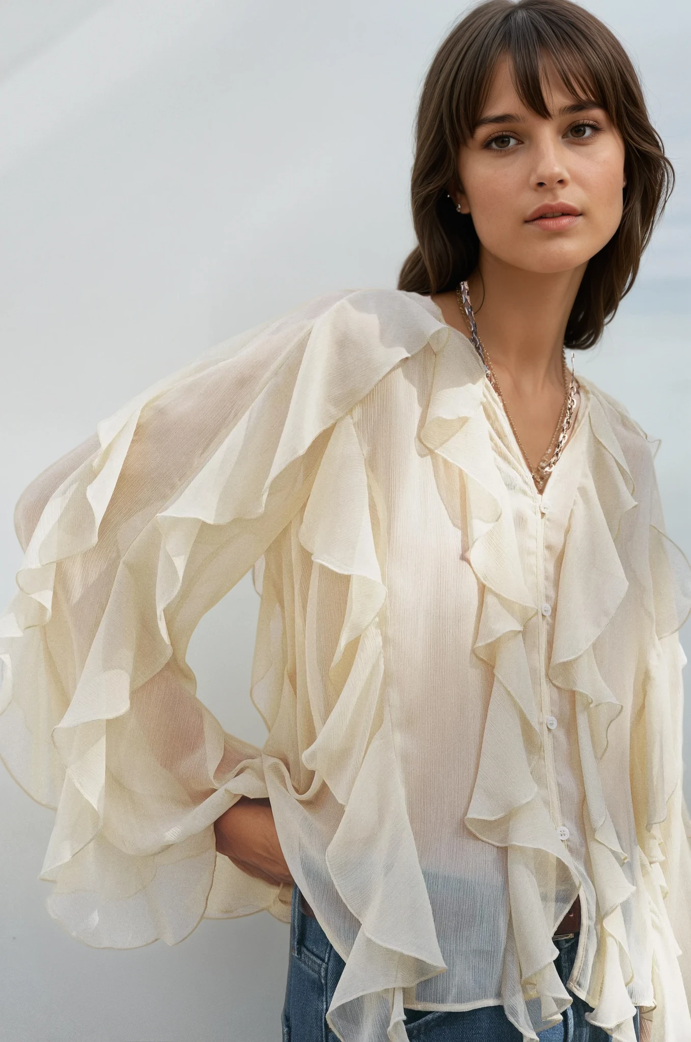 Freja | Elegant Sommar Blus – Ruffles För Komfort Och Stil 7