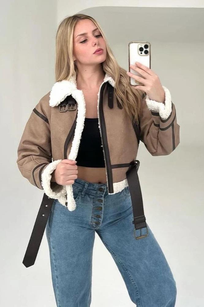 Fenella | Lång Teddyjacka Dam – Varm Mocka Med Plysch Foder För Stil Och Komfort 4