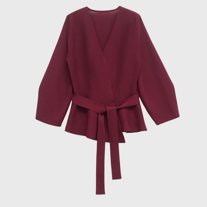 Mauve | Elegant och Mjuk Kardigan – Justerbar Slipsdesign för Alla Tillfällen 7
