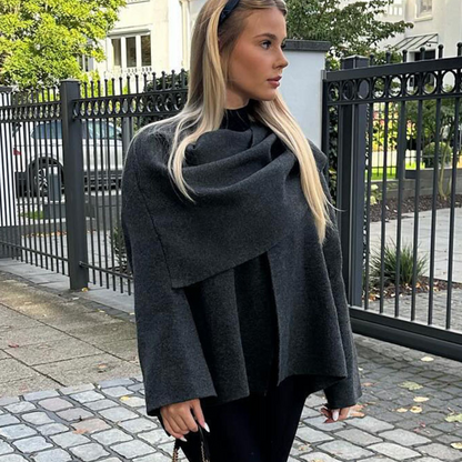 HiSA | Elegant Cape Coat – Flytande Silhuett och Tidlös Design för Svalare Väder 4