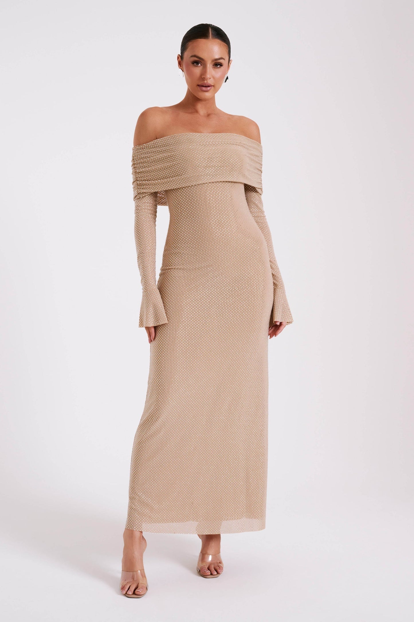 Ziraelle | Glamourös Off-Shoulder Skimmerklänning för Speciella Tillfällen 13
