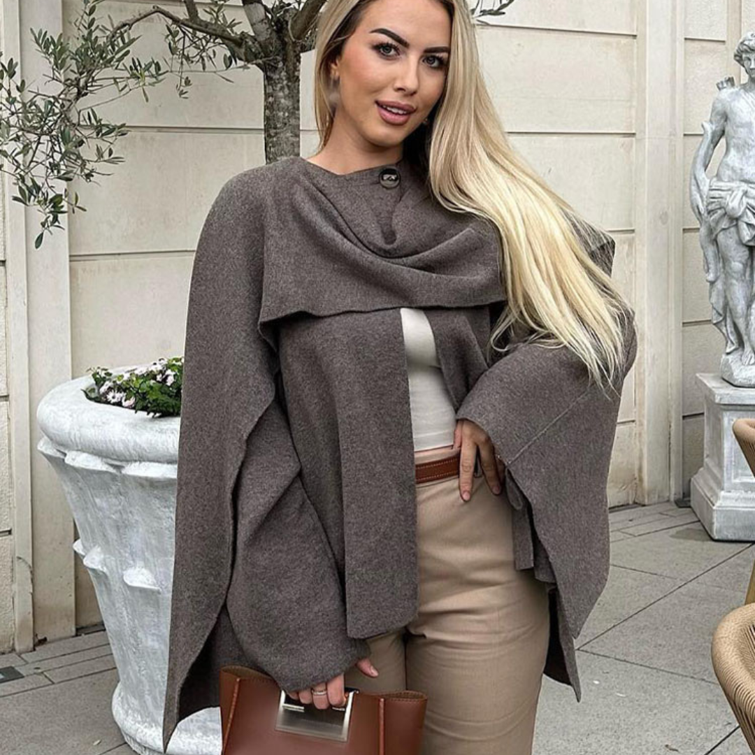 HiSA | Elegant Cape Coat – Flytande Silhuett och Tidlös Design för Svalare Väder 2