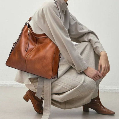 Karin | Elegant Läderhandväska Dam – Rymlig Design Med Flera Fack 4