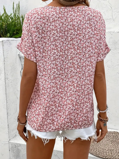 Women's Blouse Floral Print Size S-5XL Lightweight Cotton Summer Tops-2