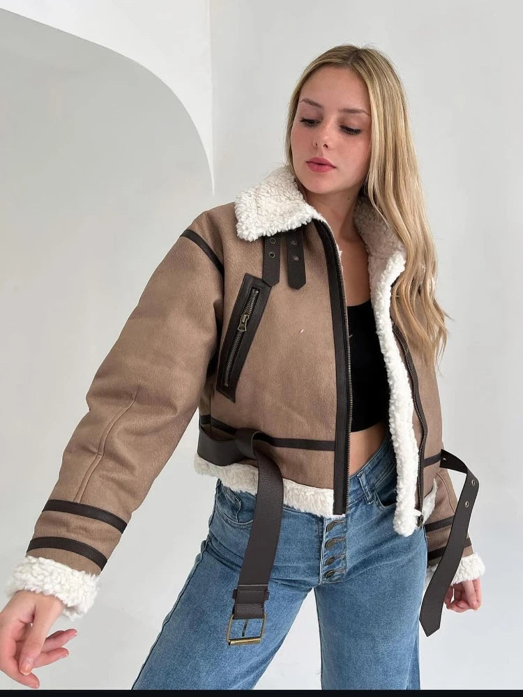 Fenella | Lång Teddyjacka Dam – Varm Mocka Med Plysch Foder För Stil Och Komfort 2