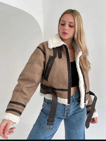 Fenella | Lång Teddyjacka Dam – Varm Mocka Med Plysch Foder För Stil Och Komfort 2