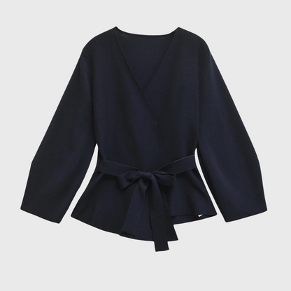 Mauve | Elegant och Mjuk Kardigan – Justerbar Slipsdesign för Alla Tillfällen 9