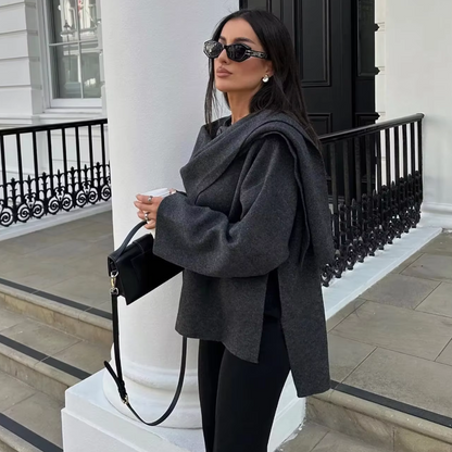 HiSA | Elegant Cape Coat – Flytande Silhuett och Tidlös Design för Svalare Väder 7