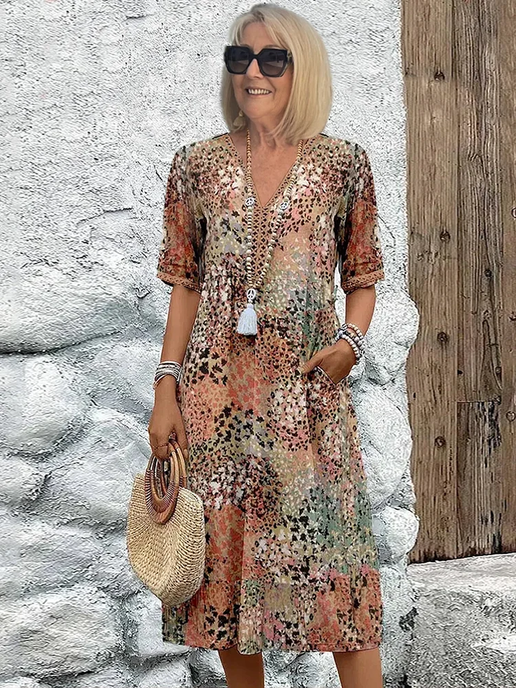 Nina | Elegant Midiklänning Dam För Tidlös Stil och Komfort-1