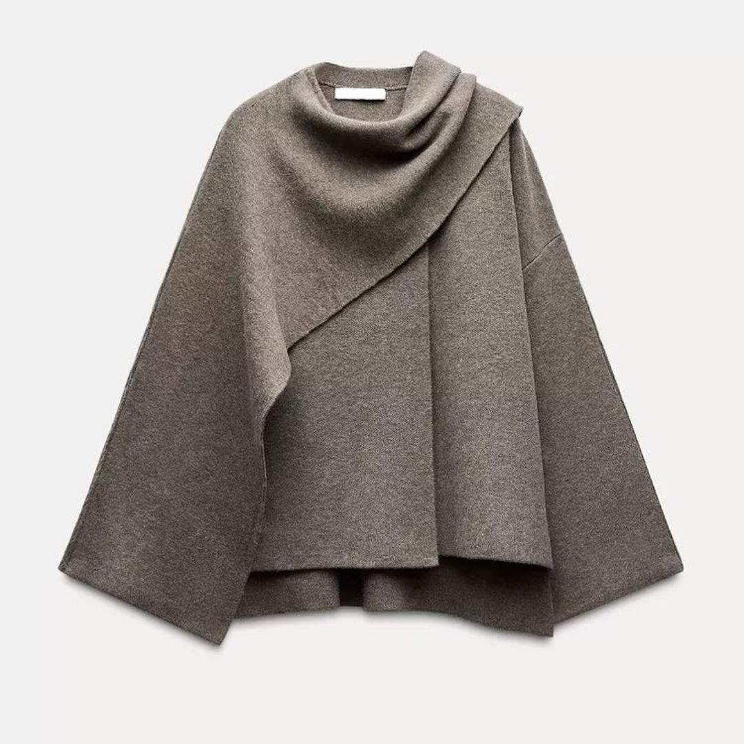 HiSA | Elegant Cape Coat – Flytande Silhuett och Tidlös Design för Svalare Väder 3