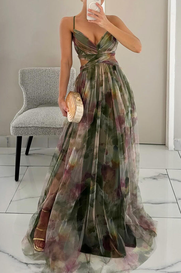 Jasmine | Blommig Maxiklänning Dam – Justerbar Snörning För Tidlös Elegans 12