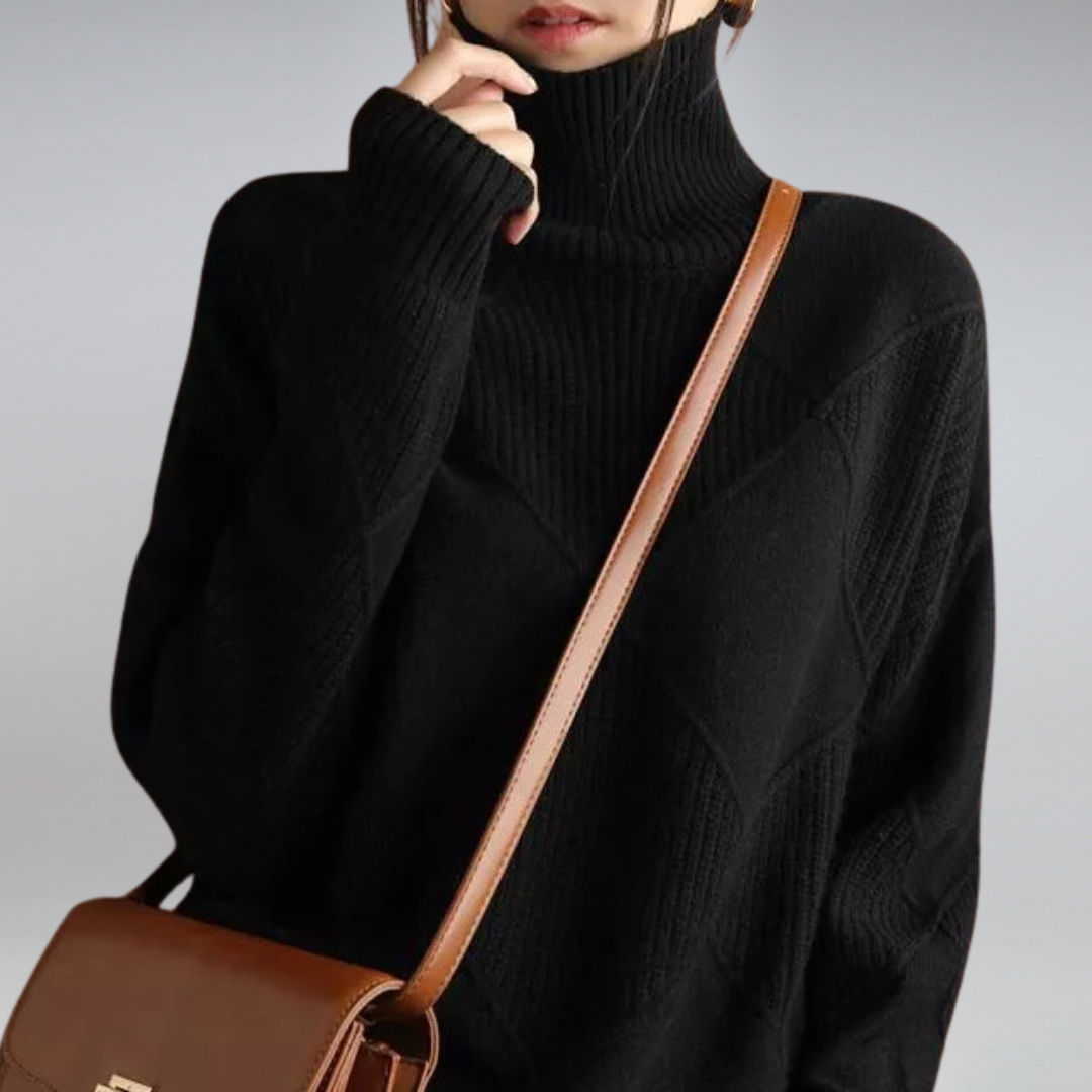 Cindara Turtleneck - Lyxig Komfort i Premium Långhaltig Bomull-6
