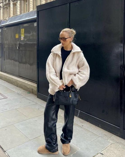 Udele | Trendig Teddyjacka Dam – Lång för Kyliga Dagar 8
