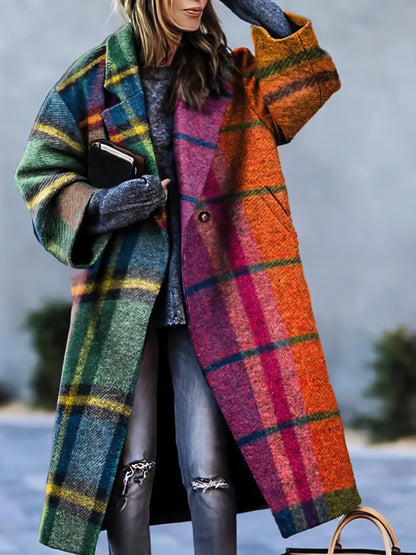 Eleanor | Elegant Wool Blend Long Sleeve Coat