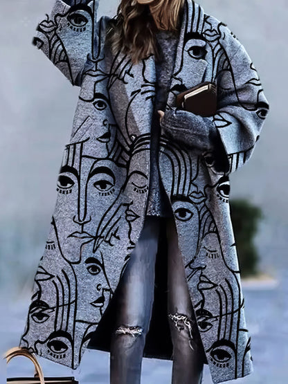 Eleanor | Elegant Wool Blend Long Sleeve Coat