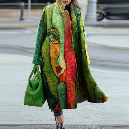 Eleanor | Elegant Wool Blend Long Sleeve Coat