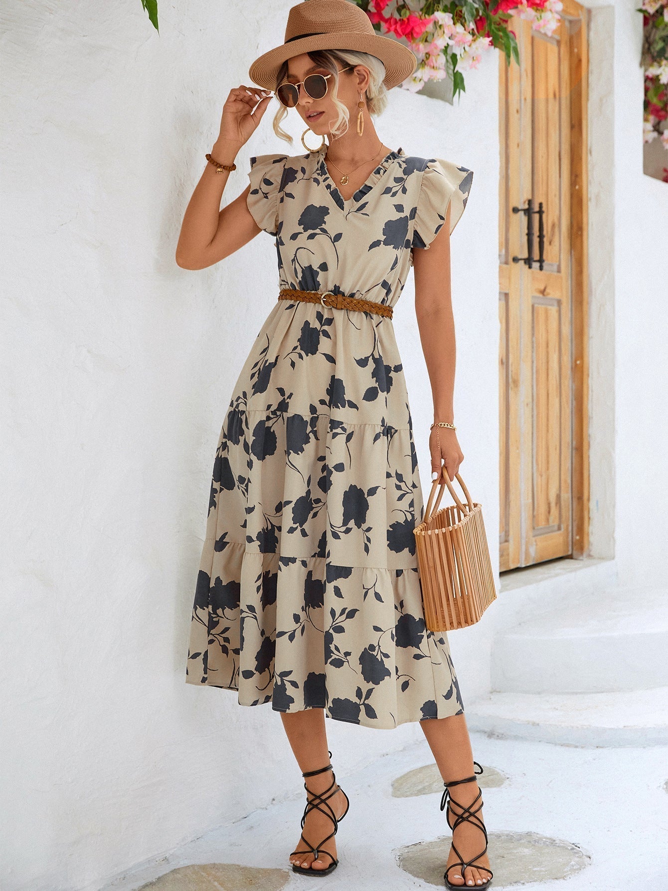 Eliza | Elegant Svart Midiklänning Dam – Lätt Chiffong för Tidlös Stil 7