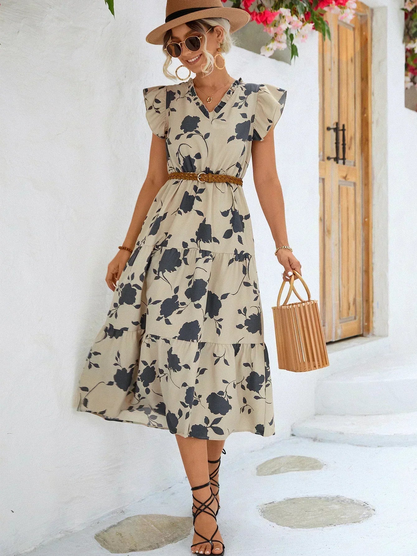 Eliza | Elegant Svart Midiklänning Dam – Lätt Chiffong för Tidlös Stil 8