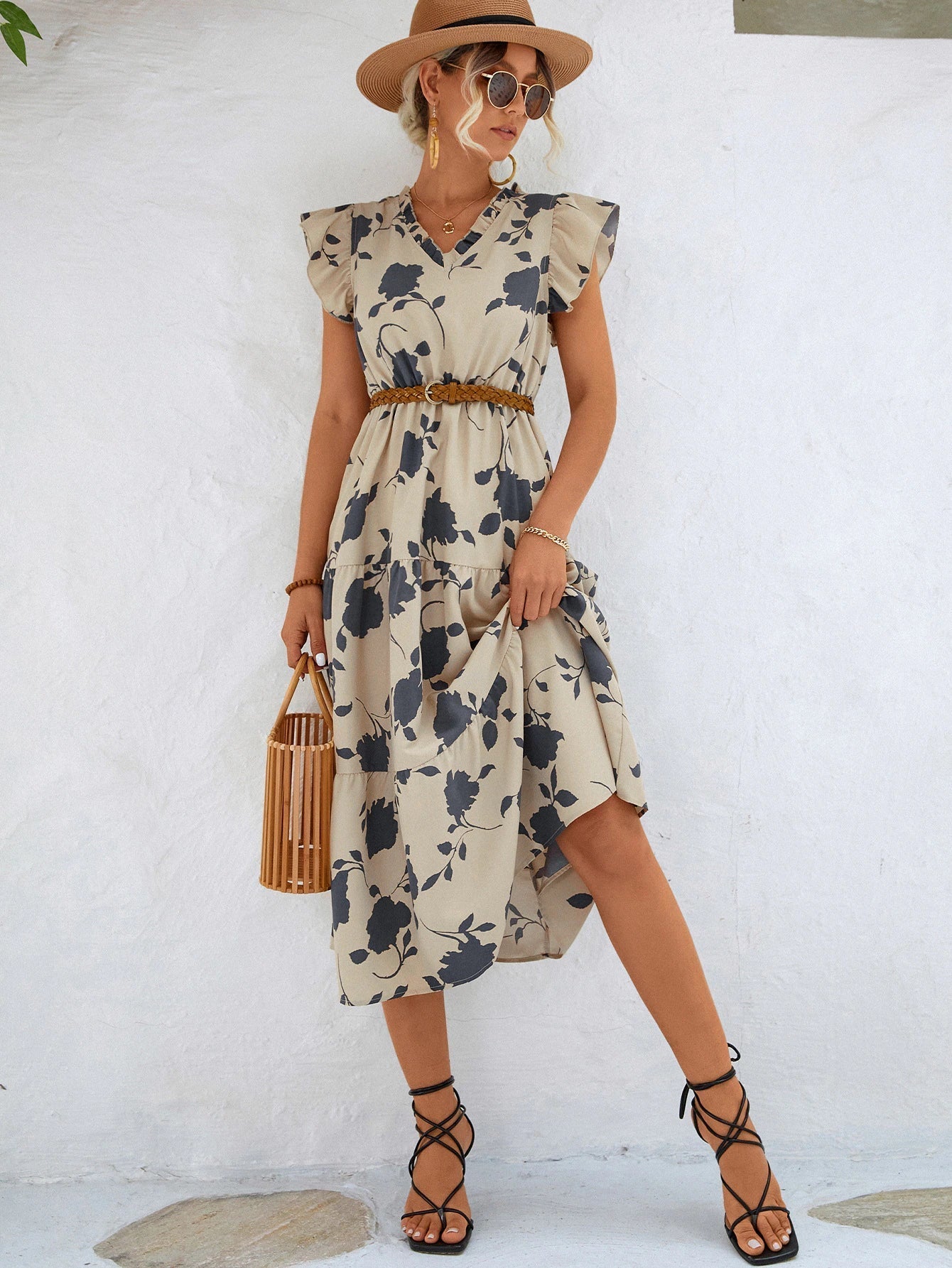 Eliza | Elegant Svart Midiklänning Dam – Lätt Chiffong för Tidlös Stil 9
