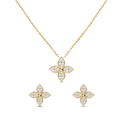 Lillie Jewelry Set - Elegant Necklace and Earring Set with Zirconia Crystals-1