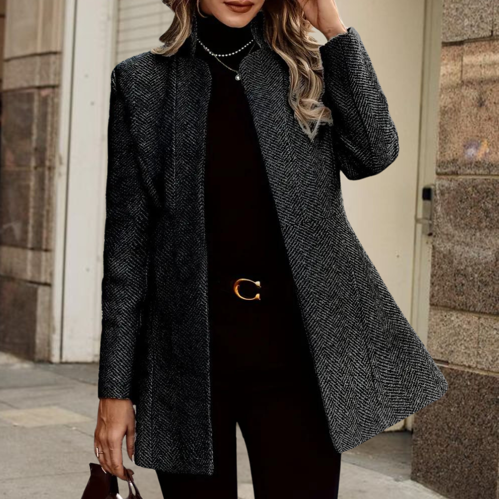 Black Women's Blazer | Slim-Fit Woven Fabric Size M 6