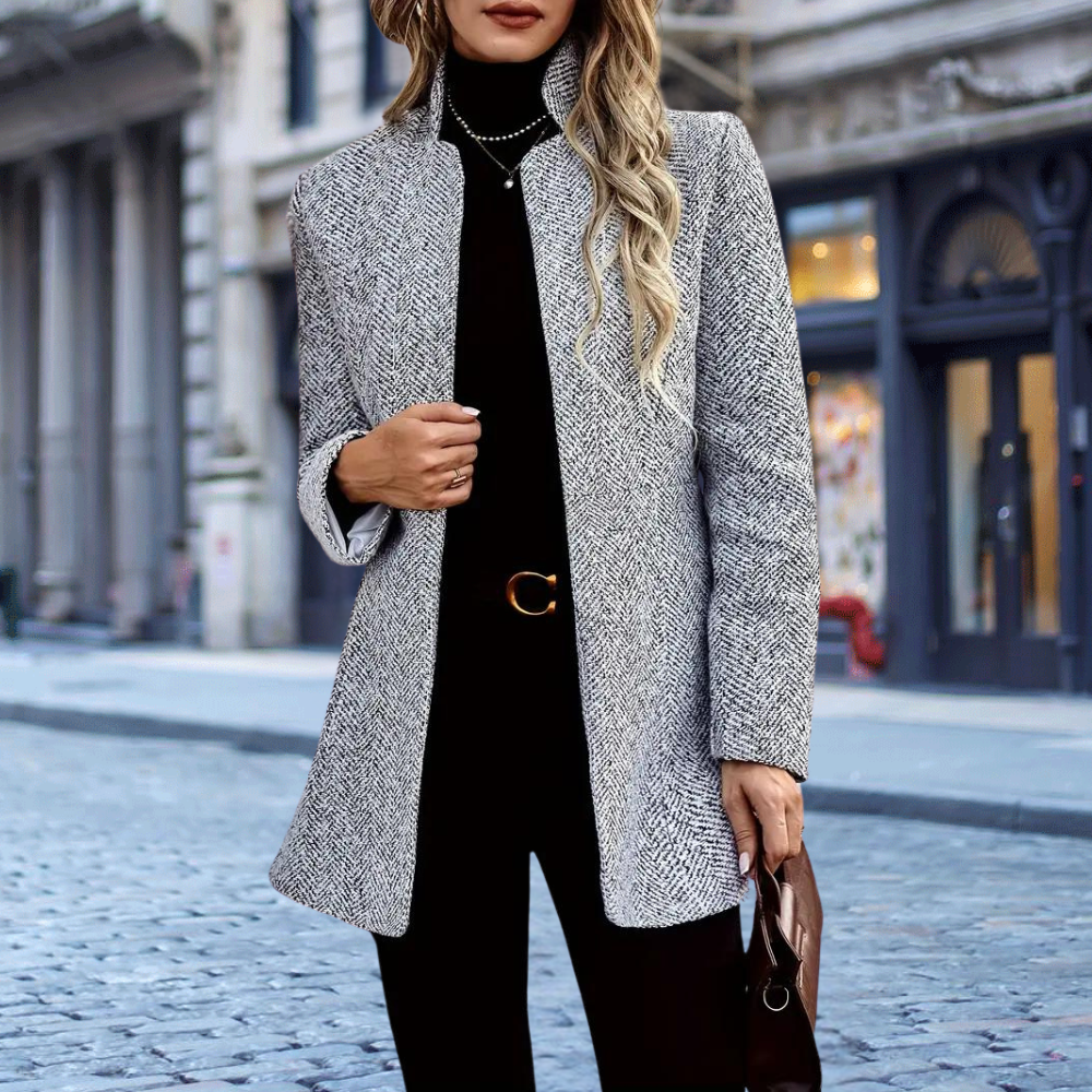 Black Women's Blazer | Slim-Fit Woven Fabric Size M 2