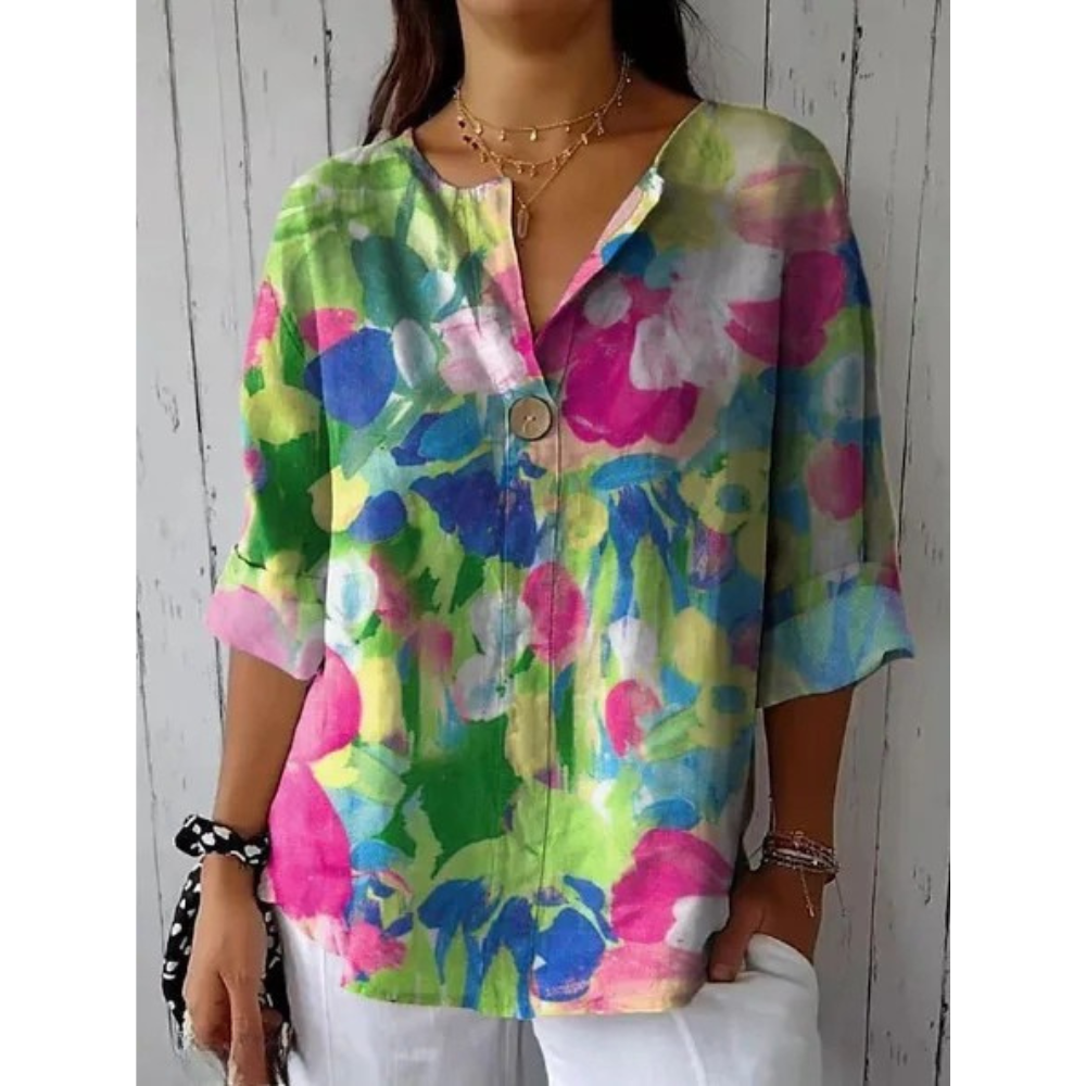Women's Blouse Floral Print Size S-3XL Soft Fabric-2